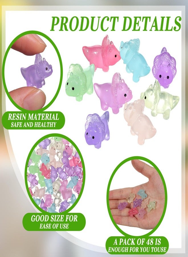 Liliful 48 Pcs Mini Resin Dinosaur Figures Small LuminousTiny Dinosaur for Mini Garden Micro Landscape Aquarium Home Decoration Outdoor Party Favors - Image 4
